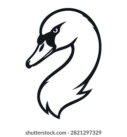 swan head mascot logo design
