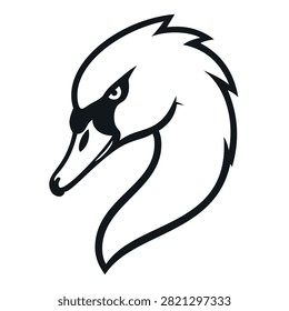 swan head mascot logo design
