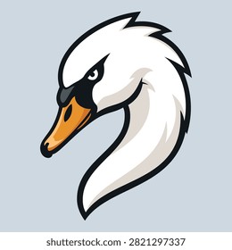 swan head mascot logo design