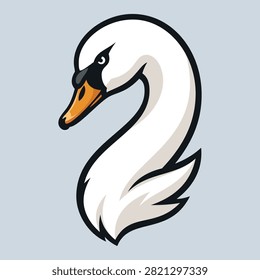 swan head mascot logo design