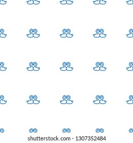 swan heart icon pattern seamless white background. Editable outline swan heart icon. swan heart icon pattern for web and mobile.