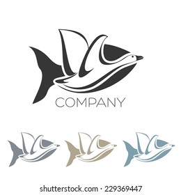 swan and hunt and fishing logo