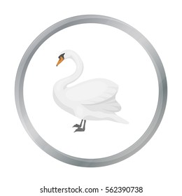 Swan icon in cartoon style isolated on white background. Bird symbol stock vector illustration.