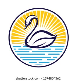 swan icon design in illustration 