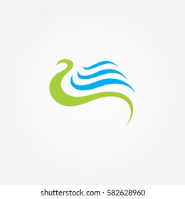 swan icon element logo animal