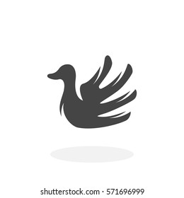 Swan icon isolated on white background. Swan vector logo. Flat design style. Modern vector pictogram for web graphics - stock vector