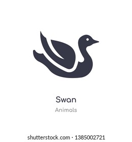 swan icon. isolated swan icon vector illustration from animals collection. editable sing symbol can be use for web site and mobile app