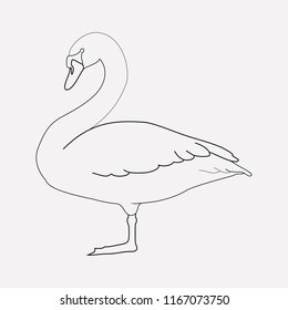 Swan icon line element. Vector illustration of swan icon line isolated on clean background for your web mobile app logo design.