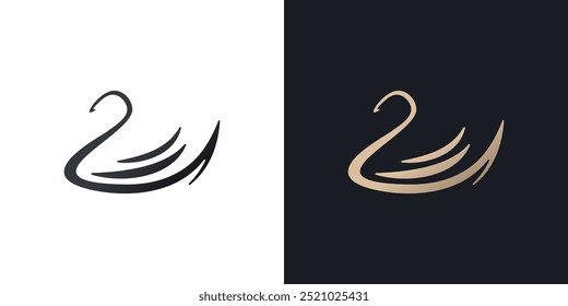 Icono de cisne logotipo de Vector abstracto diseño de negocios forma gráfica aislada