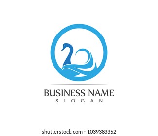 Swan icon logo design template