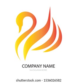 swan icon logo vector design