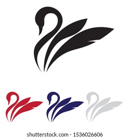 swan icon logo vector design
