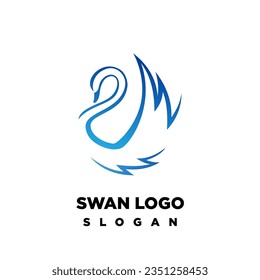 Swan icon logo vector design