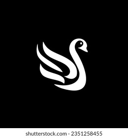 Diseño vectorial del logotipo del icono del cisne