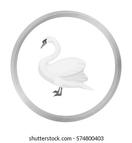 Swan icon in monochrome style isolated on white background. Bird symbol stock vector illustration.
