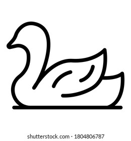 Icono de cisne. Icono de vector de esquema para diseño web aislado en fondo blanco