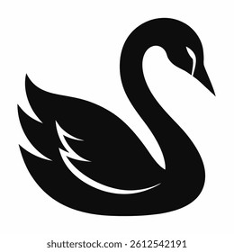 swan icon silhouette vector  on white background
