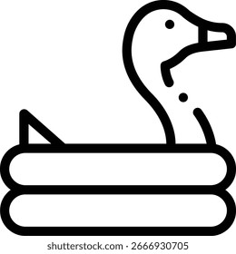 ícone do cisne. Design De Estilo Linear Fino Isolado Em Plano De Fundo Branco