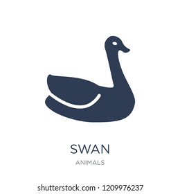 Swan icon. Trendy flat vector Swan icon on white background from animals collection, vector illustration can be use for web and mobile, eps10