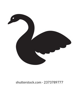 Swan icon, vector and graphic design