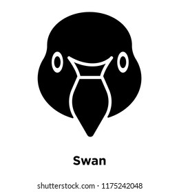 Swan icon vector isolated on white background, logo concept of Swan sign on transparent background, filled black symbol