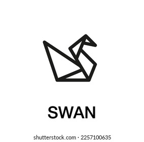 swan icon vector. Linear style sign for mobile concept and web design. swan symbol illustration. Pixel vector graphics - Vector