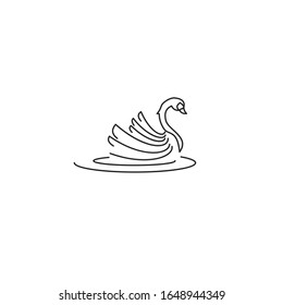 swan Icon vector sign isolated for graphic and web design. swan symbol template color editable on white background.