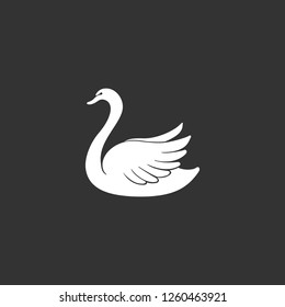 swan icon vector. swan sign on black background. swan icon for web and app