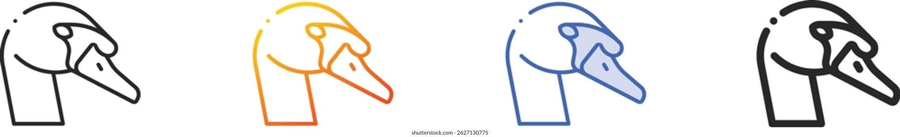 swan icon.Thin Linear, Gradient, Blue Stroke and bold Style Design Isolated On White Background