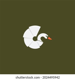 swan infographic logo deign vector