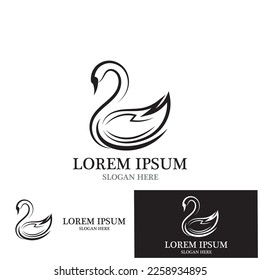 swan isolated icon logo vector illustration template design