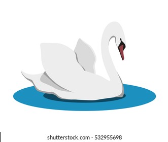 Swan isolated on white background. Vector illustration