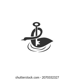 plantilla de identidad de la ilustración de la solución clave de swan Isolación 