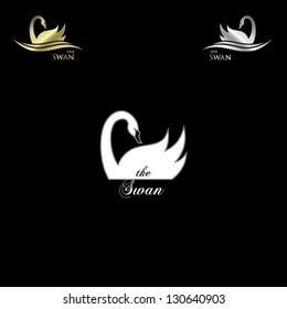 Swan labels - vector illustration