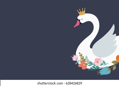 Swan Lake, Illustration, Greeting Card And Poster