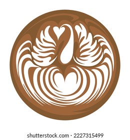 Diseño del logotipo del café de lata de cisne en fondo blanco, ilustración del vector