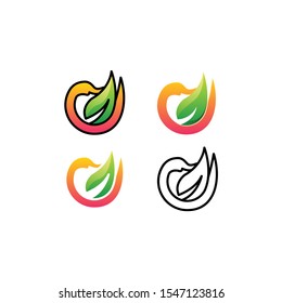 Swan With Leaf Full Color Design concept Illustration Vector Template. Suitable for Creative Industry, Multimedia, entertainment, Educations, Shop, and any related business