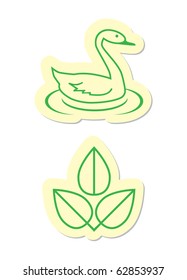 Swan and Leaf Icons