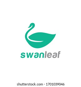 Swan Leaf Logo  Vector and Animal