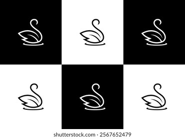 swan leaf vector illustration logo