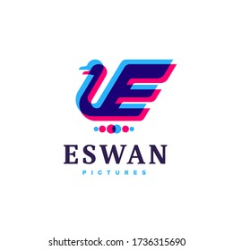 Swan / Letter E Logo Vorlage für Unternehmen oder Personen