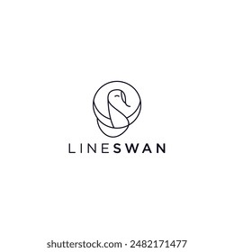 swan line art logo design, luxury.