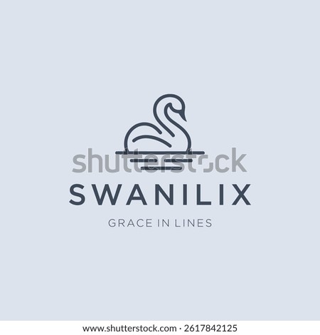 Swan Line Art Logo – Elegant swan drawn in graceful minimalist line art style.