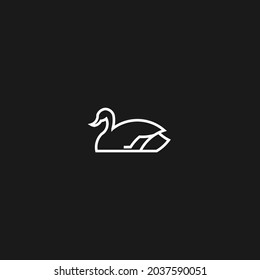 Swan Line Art. Simple Minimalist Logo Design Inspiration. Vector Illustration.