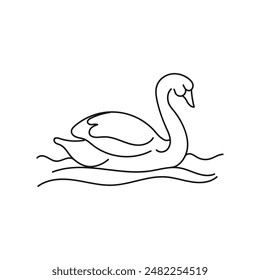 Ilustración vectorial de arte de la línea swan