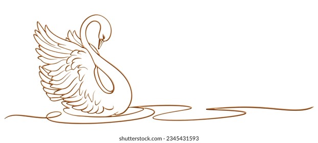 Ilustración vectorial de líneas de cisne