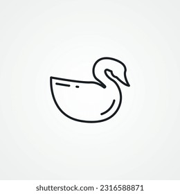 Swan line icon. Swan bird line icon.