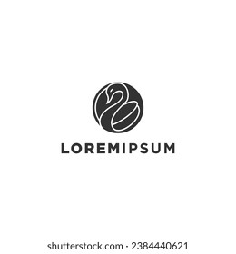 Swan line style logo icon design template flat vector