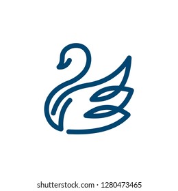 Swan Logo abstract design vector template. Logotype concept icon.