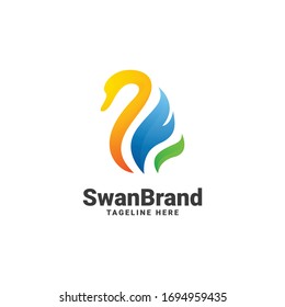 Swan Logo abstract design vector template. 